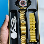 HK 9 Ultra Smartwatch Golden Edition (Dual Straps) – Gold Color