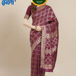 Printed Silk Saree With Blouse Piece For Women -7