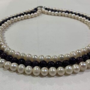 black & white pearl set