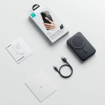 Joyroom JR-W050 20W 10000mah Magnetic Wireless Power Bank with Ring Holder- Black Color