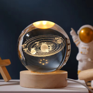 3D Color Changing LED Crystal Ball – Solar System