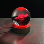 Color Changing LED 3D Crystal Ball – Saturn