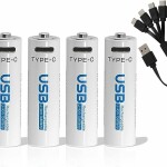 AiVR USB Rechargeable Batteries 4pc – AA – 1700mAh