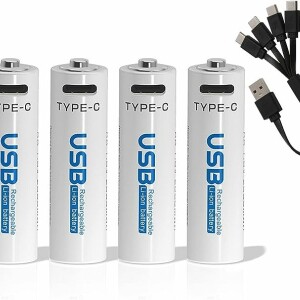 AiVR USB Rechargeable Batteries 4pc – AA – 1700mAh