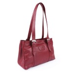 Crimson Leather Casual Shoulder Bag For Women AF024