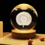 3D Crystal Ball: Features a stunning 3D Saturn design, capturing the essence of celestial beauty. Glass Ball Night Lamp