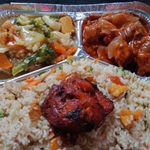 Fried rice,chicken fry,chicken chilli,chinese vegetable