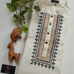 khadi nib cotton block printed panjabi