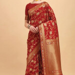 Printed Silk Saree With Blouse Piece For Women