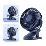 P8 USB Small Handheld Rechargeable Clip Fan – Blue Color