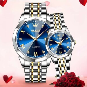 Olevs Stainless Steel fashionable Couple watches