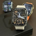 WS-S9 MAX Smartwatch with AMOLED Display and 2 Strap – Silver Color