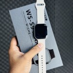 WS-S9 MAX Smartwatch with AMOLED Display and 2 Strap – Silver Color