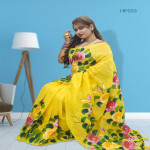 Colorful half silk hand paint saree