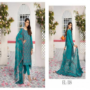 #Embroidered lawn with Chiffon Collection